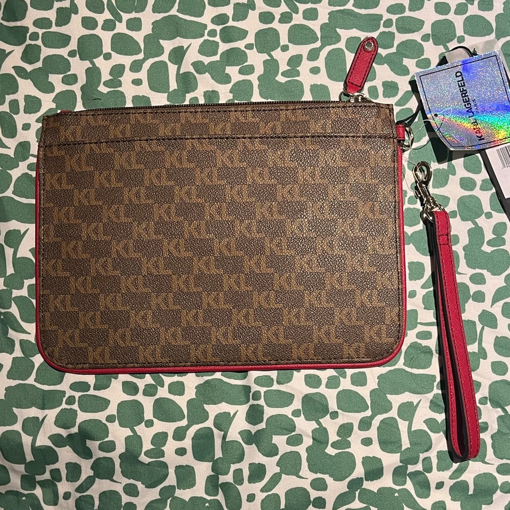 Karl Lagerfeld Paris Brown and Red Pouch